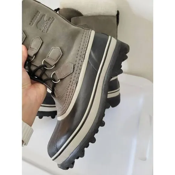 Sorel Caribou Boots Winter Snow Boot Women 8 US Shale Stone Gray NL1005-051Sz 7