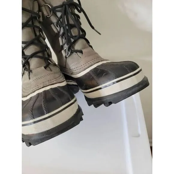 Sorel Caribou Boots Winter Snow Boot Women 8 US Shale Stone Gray NL1005-051Sz 7