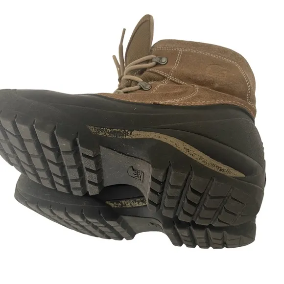 SOREL Cold Mountain Thinsulate Winter Brown Suede Rubber Boots. Size 8