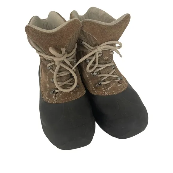 SOREL Cold Mountain Thinsulate Winter Brown Suede Rubber Boots. Size 8