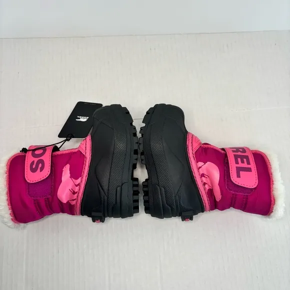 Sorel Commander‎ Snow Boots Winter Ski Pink Black Adjustable Toddler size 4