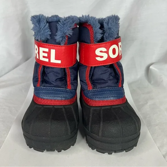 Sorel Commander Winter Snow Boots Fuzzy Lined Blue Toddler Boys Size 6