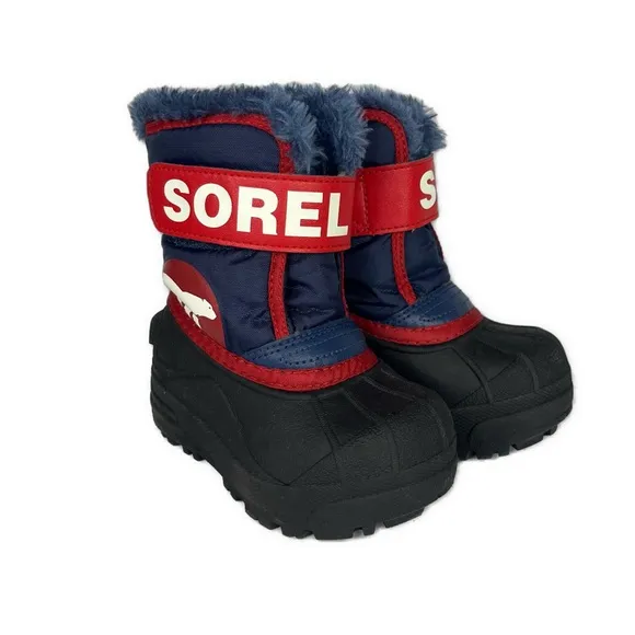 Sorel Commander Winter Snow Boots Fuzzy Lined Blue Toddler Boys Size 6