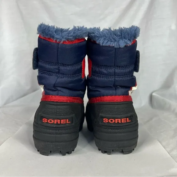 Sorel Commander Winter Snow Boots Fuzzy Lined Blue Toddler Boys Size 6