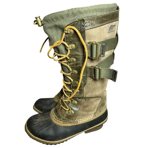 SOREL CONQUEST CARLY II DUCK Boots WOMEN'S 8.5Waterproof Suede Rain Winter Shoes