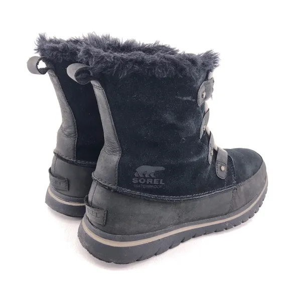 Sorel Cozy Joan Black Suede Winter Boots 10