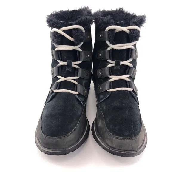 Sorel Cozy Joan Black Suede Winter Boots 10