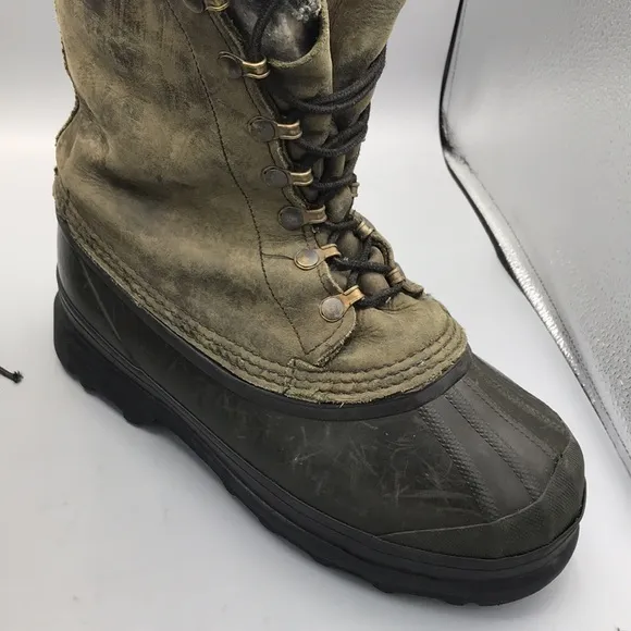 Sorel Dominator Felt Lined Winter Snow Boots Dark Green Women's 6