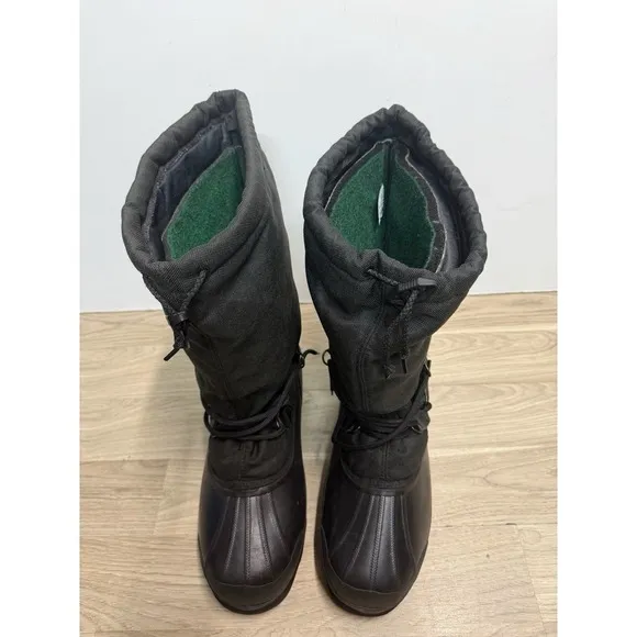 Sorel Glacier Men's NM1042-010 Extreme Snow Winter Lined Black Boots Size US 14