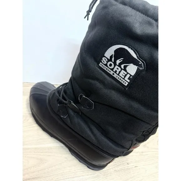 Sorel Glacier Men's NM1042-010 Extreme Snow Winter Lined Black Boots Size US 14