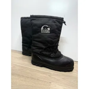Sorel Glacier Men's NM1042-010 Extreme Snow Winter Lined Black Boots Size US 14