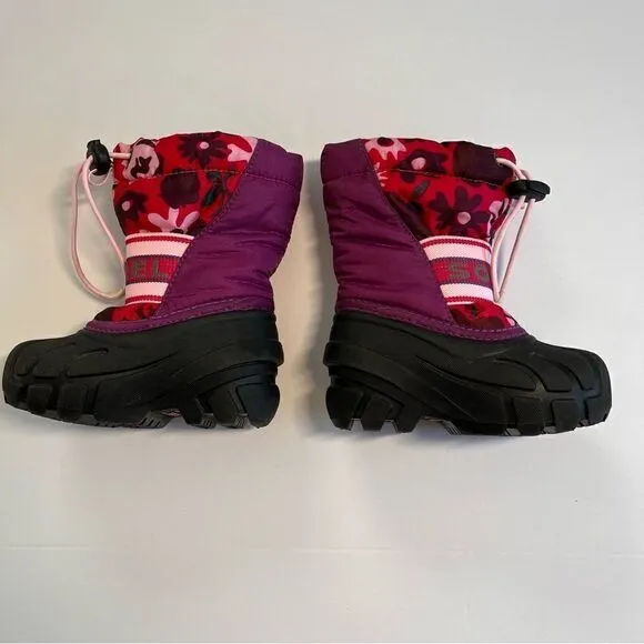 Sorel Gloxinia &amp; Bright Rose Cub Snow Winter Boots Girls Size 6 EXCELLENT cond