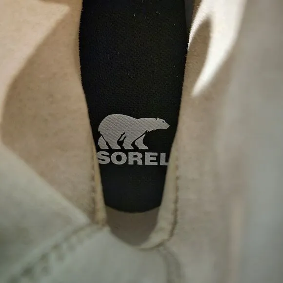 Sorel Hi Line Heeled Womens Size 7.5 Lace Up Boots Waterproof Cream White