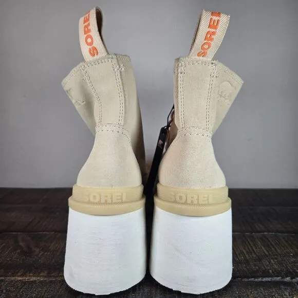 Sorel Hi Line Heeled Womens Size 7.5 Lace Up Boots Waterproof Cream White