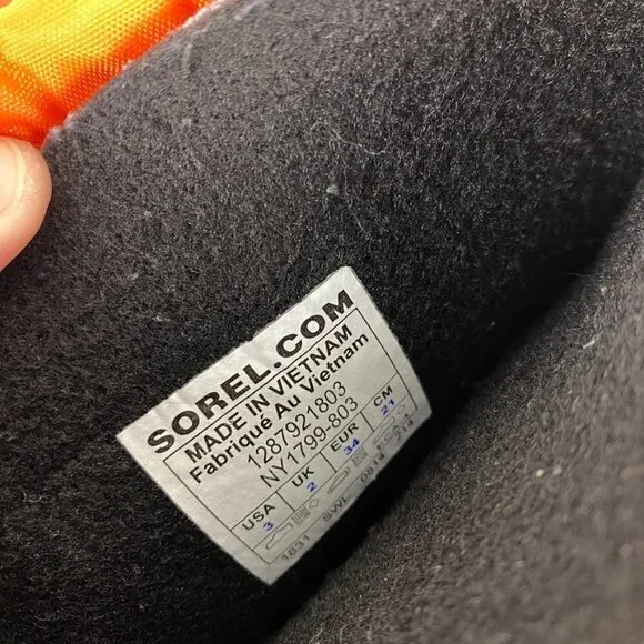 Sorel Insulated Commander Snow Boots Youth 3 Orange