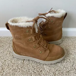 Sorel Joan Explorer Kinetic Snow Boots Camel Tan Brown 7