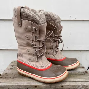 Sorel Joan of Arc Knit Fossil Winter Snow Boots