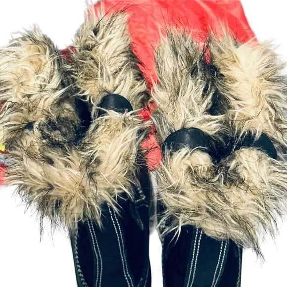 SOREL Joan Of Arctic Black Quarry Winter Boots Faux Fur Trim