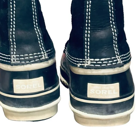SOREL Joan Of Arctic Black Quarry Winter Boots Faux Fur Trim