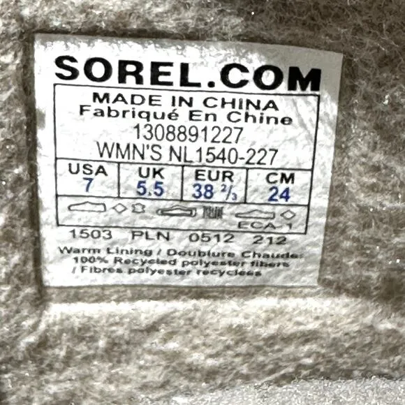 Sorel Joan of Arctic Leather Fur Snow Boots Waterproof Lace Up Mid Calf Brown 7