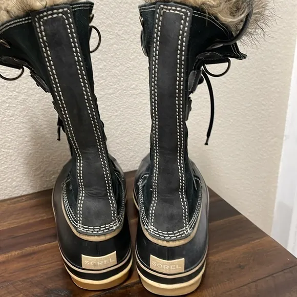 Sorel Joan Of Arctic Tall Boots Black waterproof Women's Size 9.5 winter