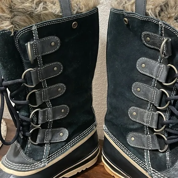 Sorel Joan Of Arctic Tall Boots Black waterproof Women's Size 9.5 winter