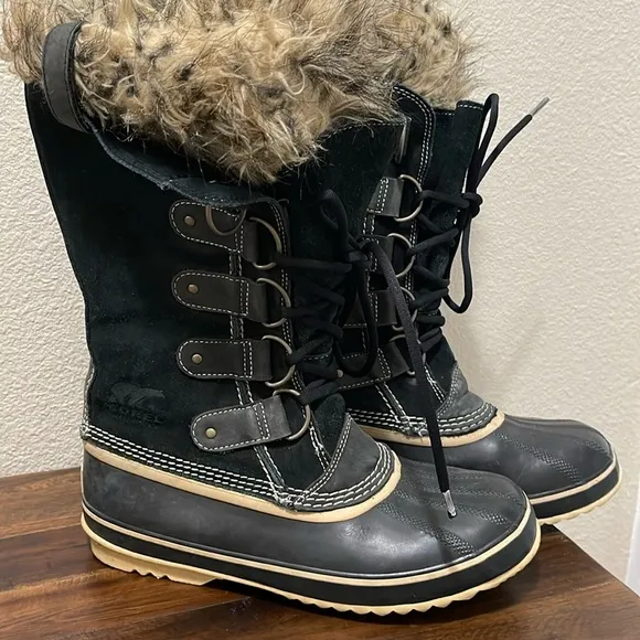 Sorel Joan Of Arctic Tall Boots Black waterproof Women's Size 9.5 winter