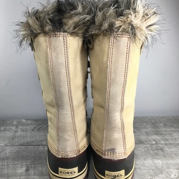 Sorel Joan of Arctic Womens Snow Waterproof Wheat Leather Boots NL1540 Size 9