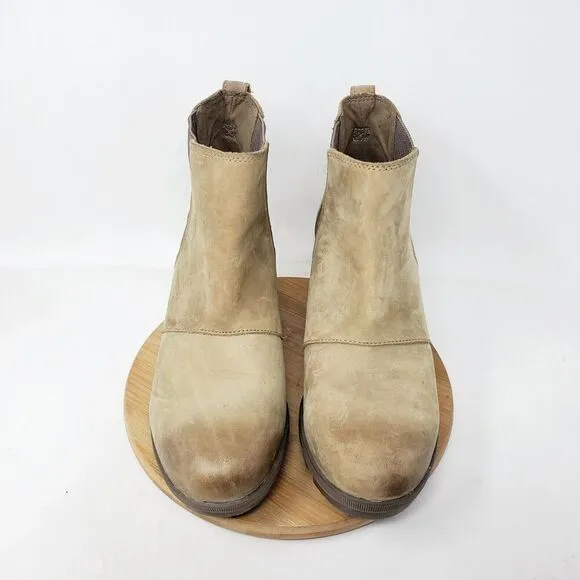 Sorel Joan of Arctic Wedge Chelsea Boots Womens 10.5 Tan Burnished Brown Winter