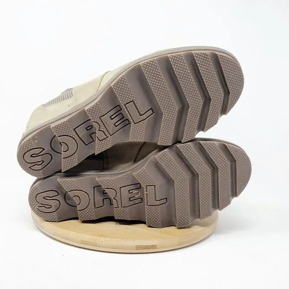 Sorel Joan of Arctic Wedge Chelsea Boots Womens 10.5 Tan Burnished Brown Winter