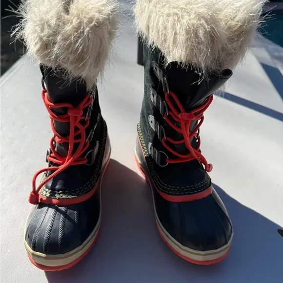 Sorel Kids' Black and Red Winter Boots