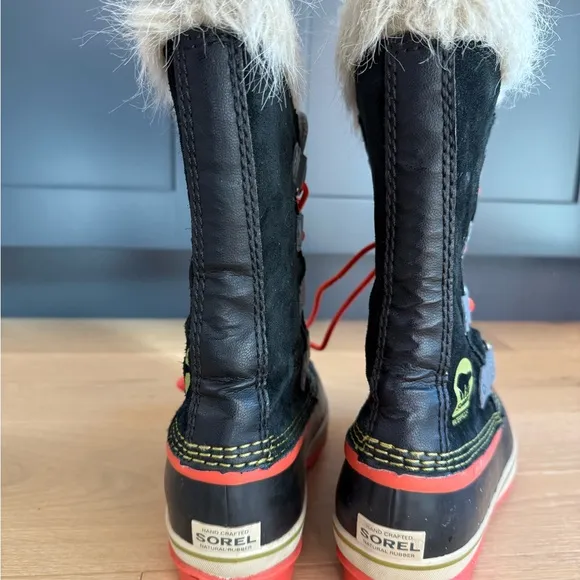Sorel Kids' Black and Red Winter Boots