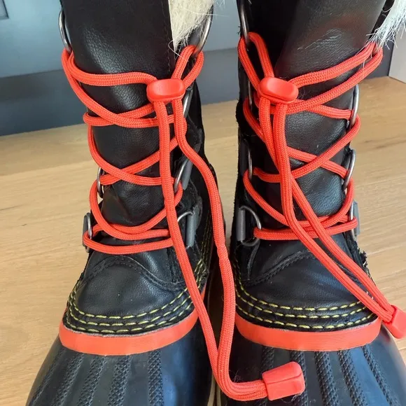 Sorel Kids' Black and Red Winter Boots