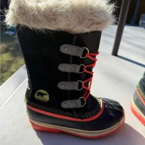 Sorel Kids' Black and Red Winter Boots