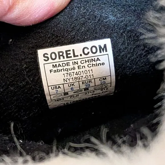 Sorel Kid's Whitney Waterproof Black Flurry Boots
