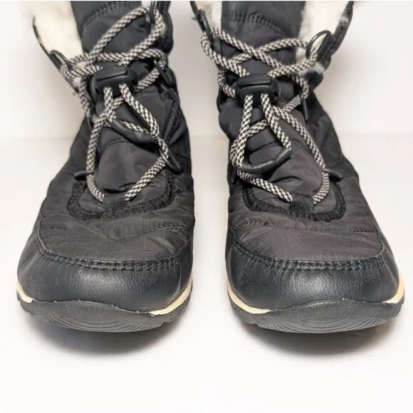 Sorel Kid's Whitney Waterproof Black Flurry Boots
