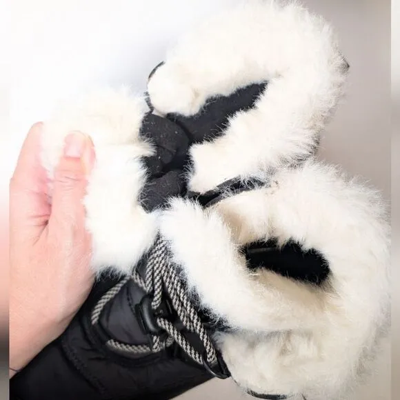 Sorel Kid's Whitney Waterproof Black Flurry Boots