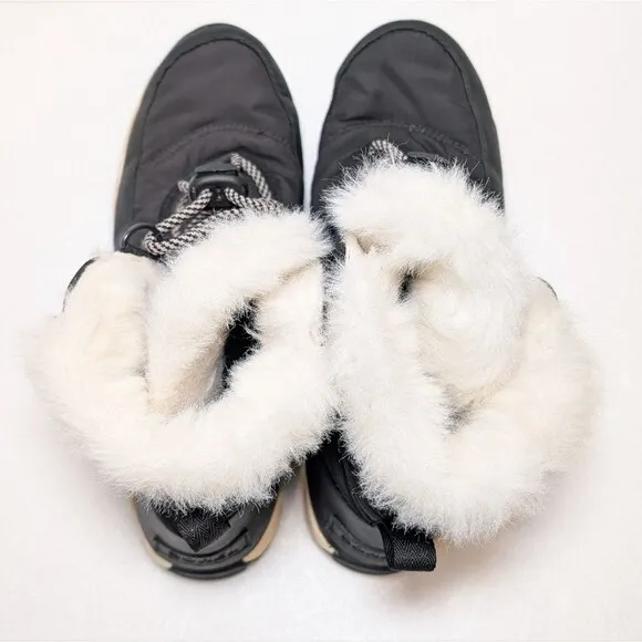 Sorel Kid's Whitney Waterproof Black Flurry Boots