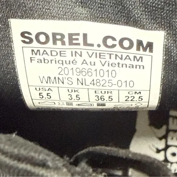 Sorel Kinetic Breakthru Acadia Womans Size 5.5 Sneaker Boots Waterproof Black