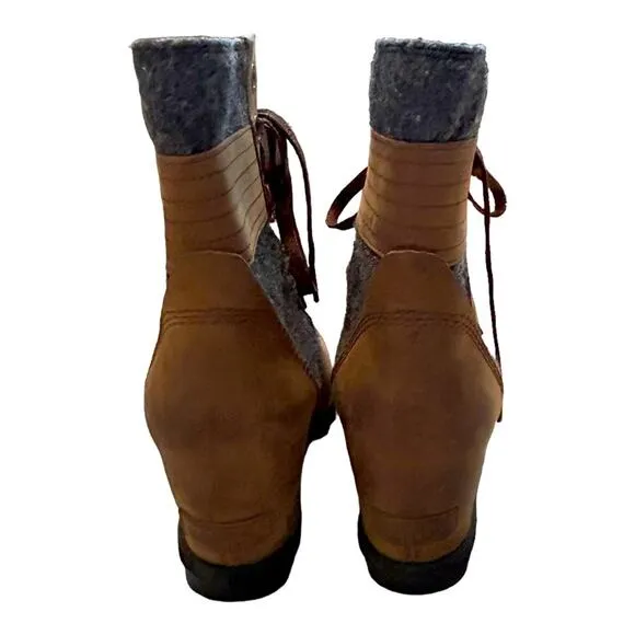 Sorel Lexie Wedge Boots Tobacco Brown Winter Waterproof Size 11