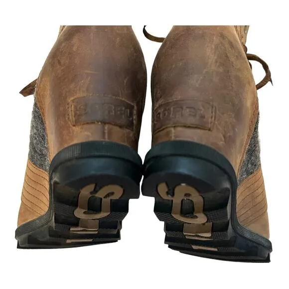 Sorel Lexie Wedge Boots Tobacco Brown Winter Waterproof Size 11