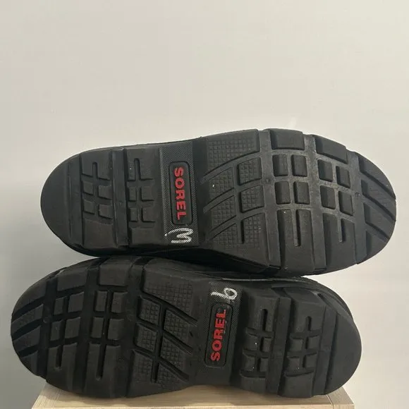 Sorel Lined Black With Red Winter Boots Sz 4‎