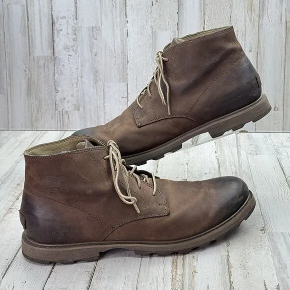 Sorel Madson II Chukka WP Men's Leather Waterproof Boots, Tobacco Size 13