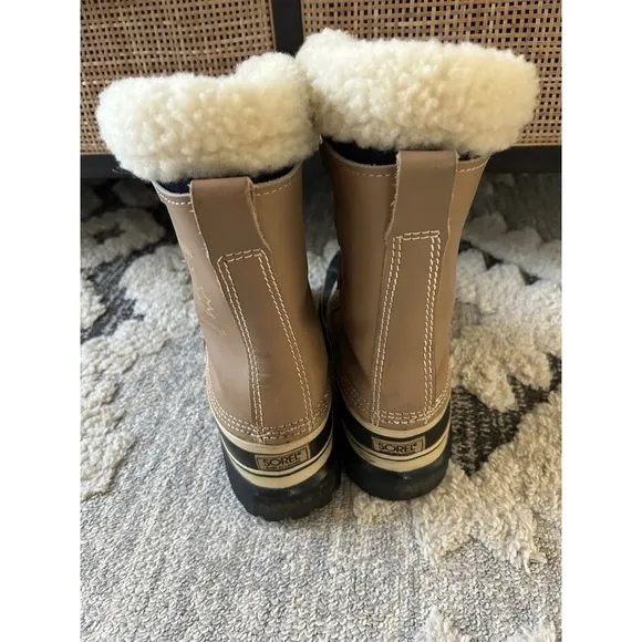 Sorel Men's Caribou‎ Boots Size 10 Made In Canada Kaufman Wool Liners Winter