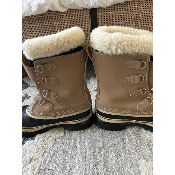Sorel Men's Caribou‎ Boots Size 10 Made In Canada Kaufman Wool Liners Winter