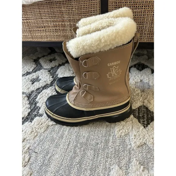 Sorel Men's Caribou‎ Boots Size 10 Made In Canada Kaufman Wool Liners Winter