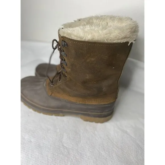 Sorel Men's Kaufman Crusader Boots Leather &amp; Rubber Winter Sz 12 Liner Brown