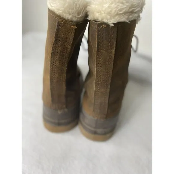 Sorel Men's Kaufman Crusader Boots Leather &amp; Rubber Winter Sz 12 Liner Brown