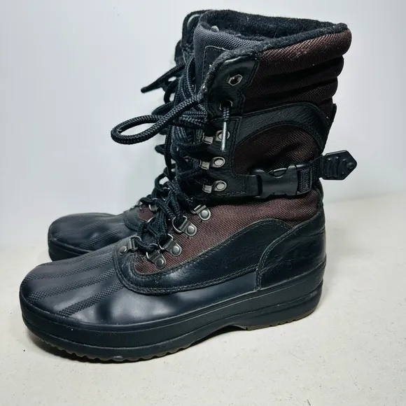 Sorel Mens size 8,5 Black/ brown winter  boots