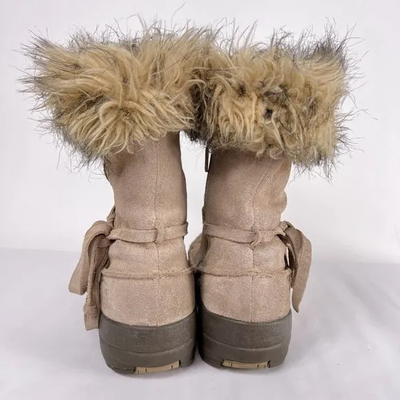 Sorel Northern Lite Tall Beige Suede Faux Fur Waterproof Winter Snow Boots 9 40